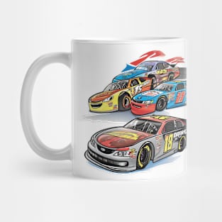 cartoon race cars racing Mug